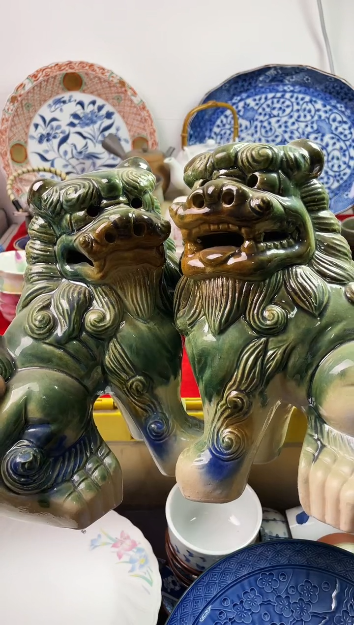 瓷片77777777777 大狮子一对