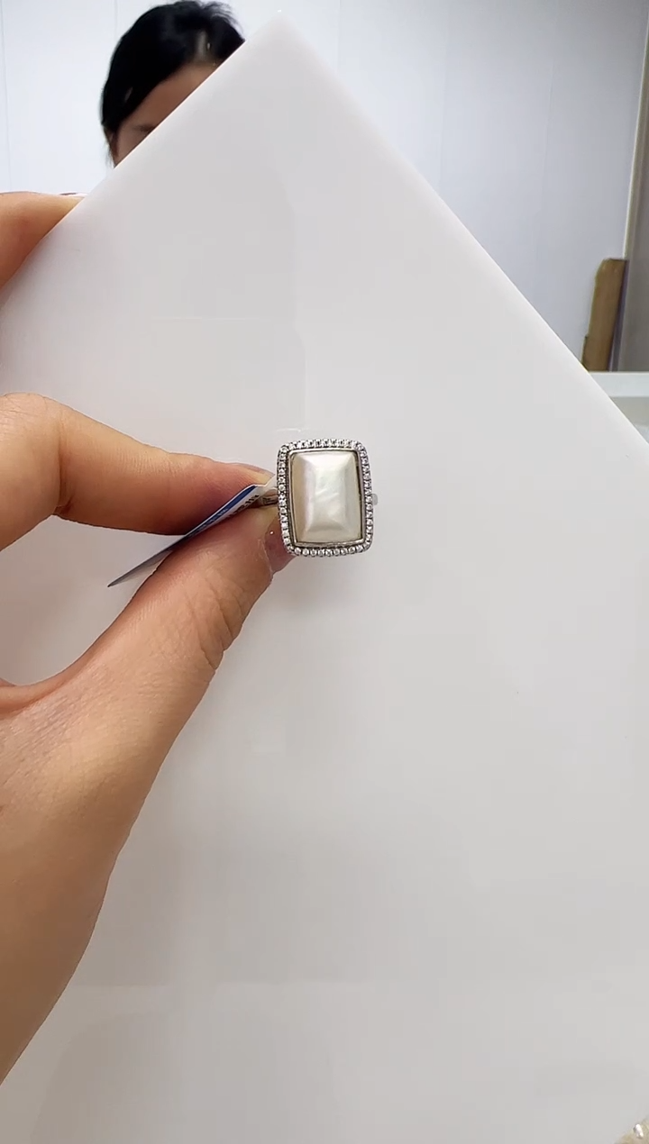 【闪购商品】拼合珍珠（马贝珠）DA银S925镶嵌戒指  Q013