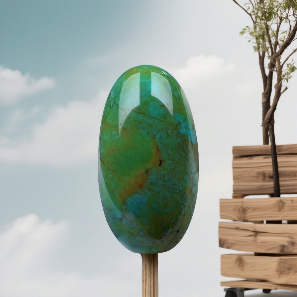 【先鉴后发】湖北十堰原矿绿松石特色孤品菜籽黄枣珠