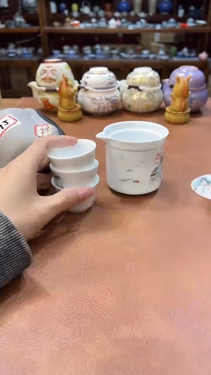 真的很便宜会开片的旅行茶具