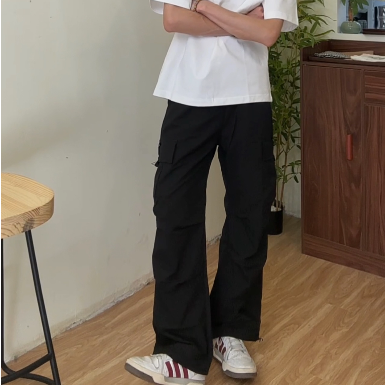 【YMING】夏季轻薄直筒工装裤美式运动休闲伞兵裤宽松显瘦百搭长裤