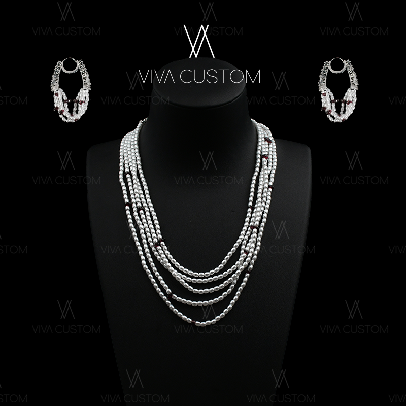 铜合金仿珍珠耳饰 珠华旧梦系列 优雅精致层次感米珠套装