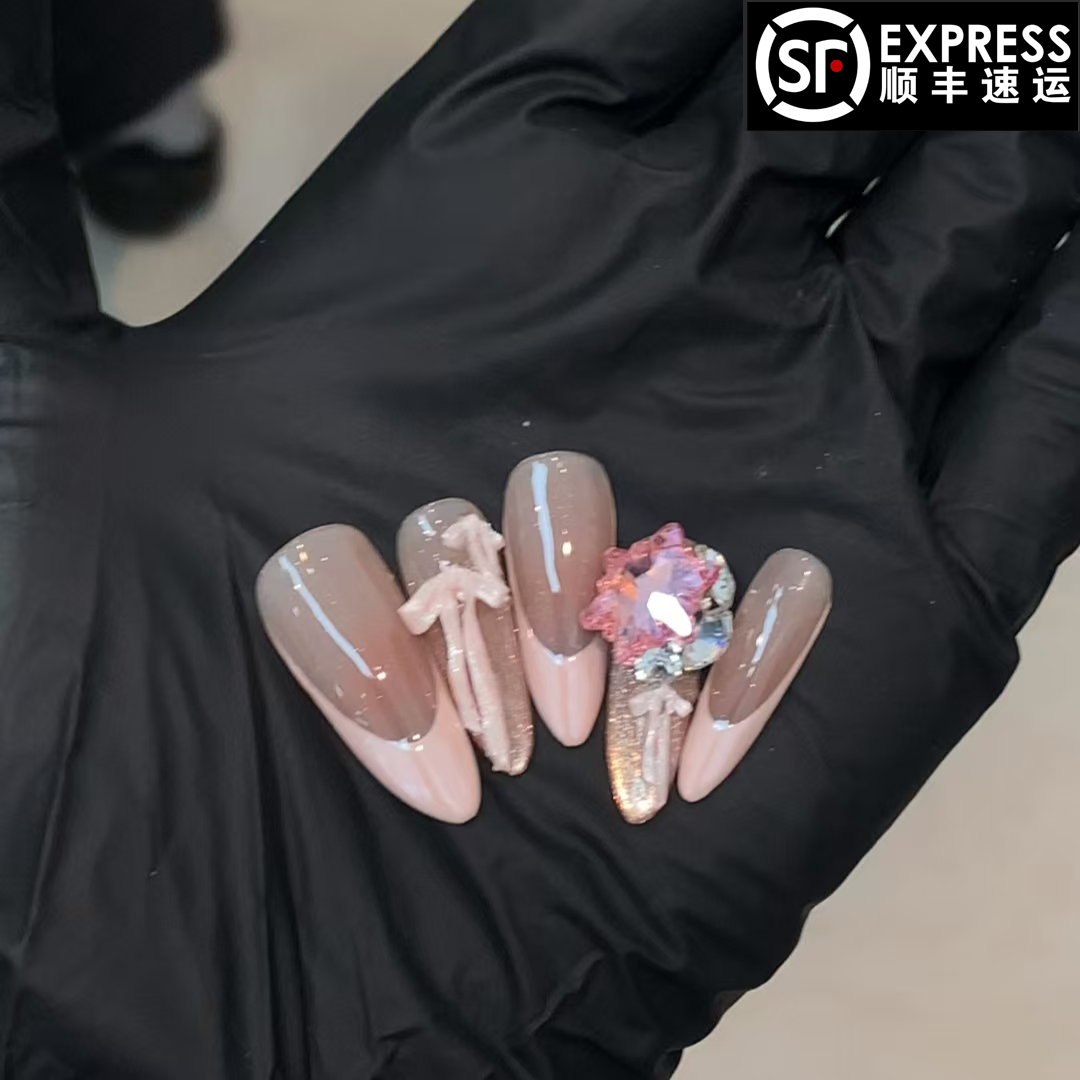 【雪域之舞】纯手工制作华子气质百搭双色渐变可拆卸穿戴甲