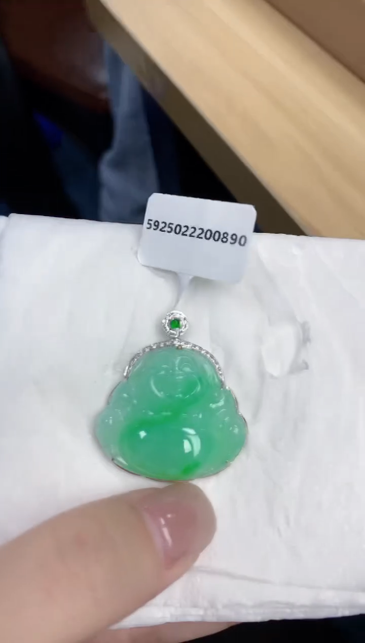 【闪购商品】翡翠颈饰18K金镶嵌天然缅甸翡翠A货