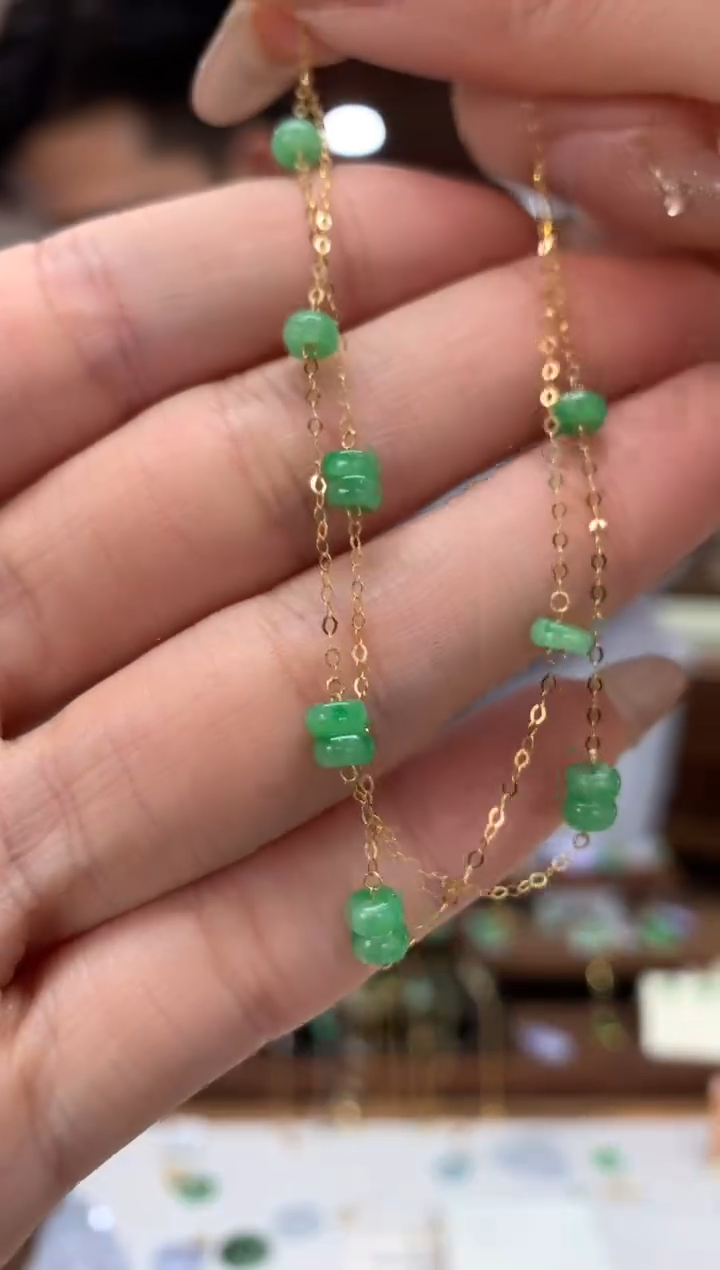 【闪购商品】翡翠手链18K金镶嵌手链 多样性发*1件 