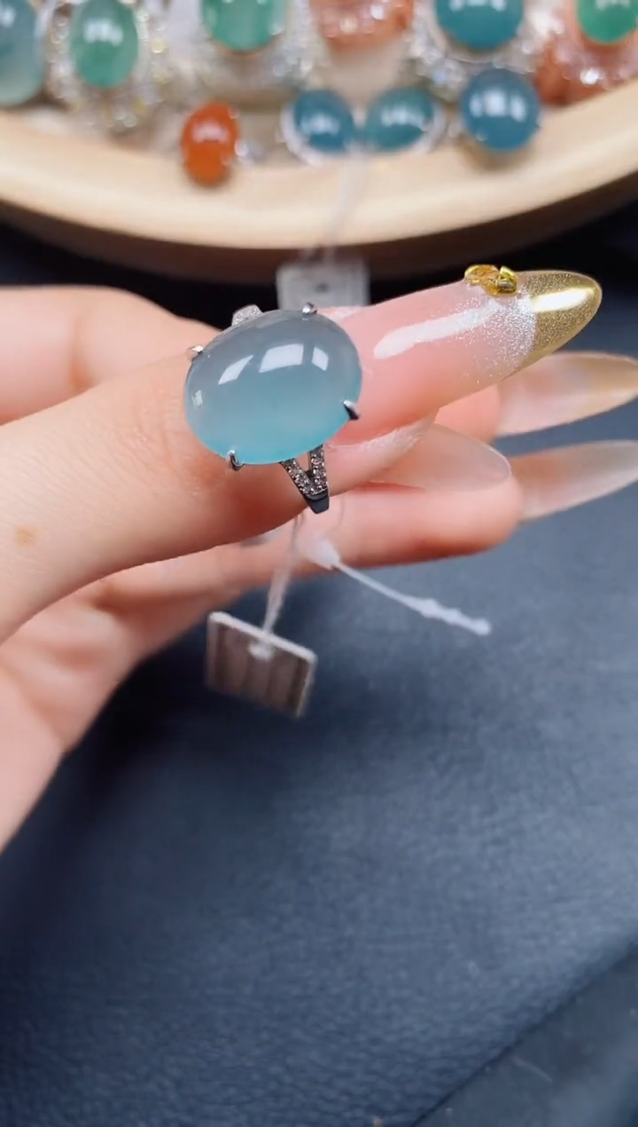 【闪购商品】翡翠戒指银S925镶嵌翡翠