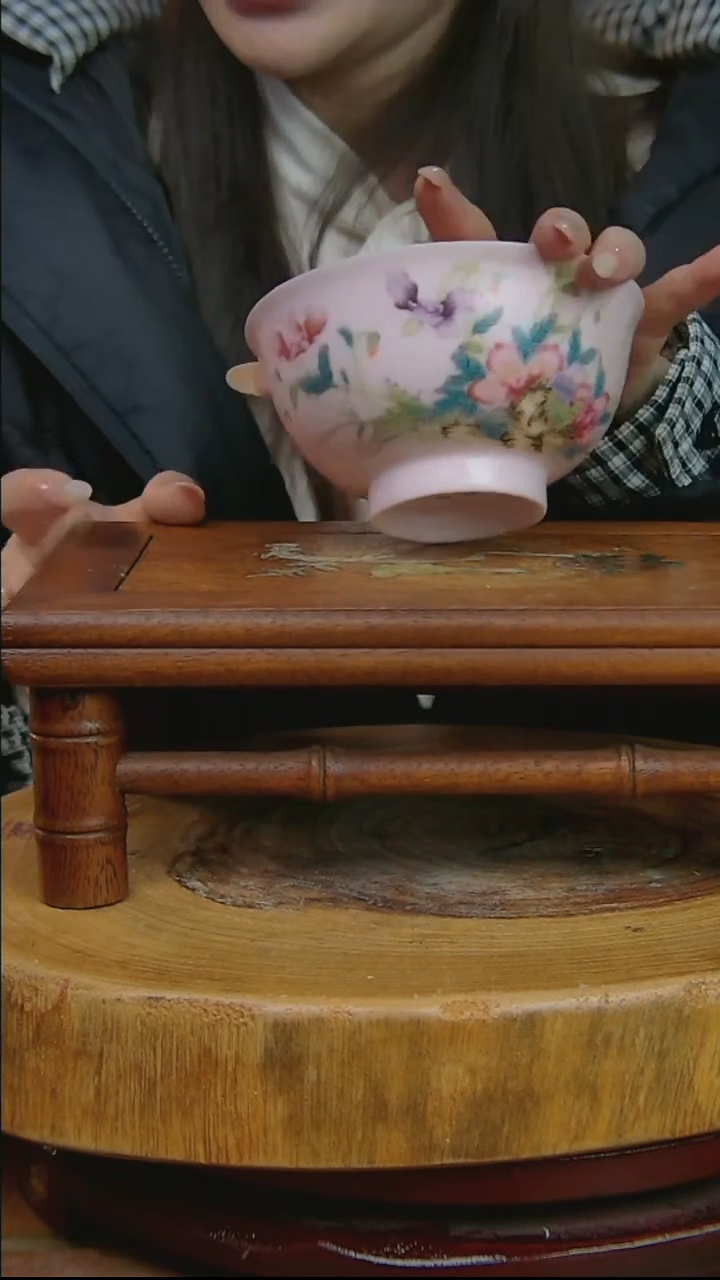 摆件陶稀土蝶恋花米饭碗