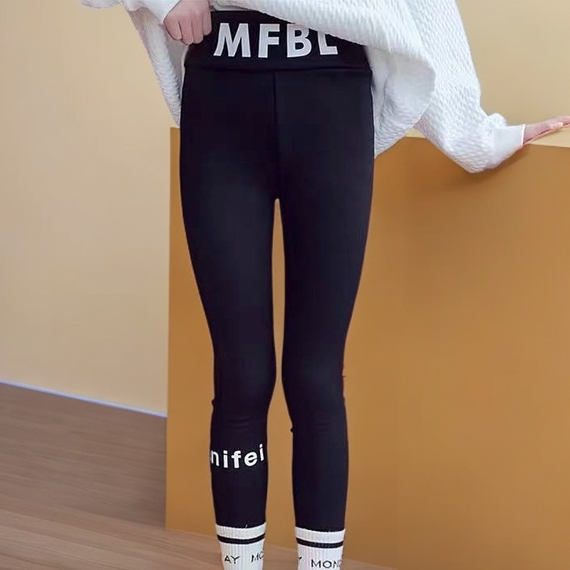 弹力打底裤秋季外穿新款儿童春秋鲨鱼裤女大童秋冬瑜伽裤芭比裤子