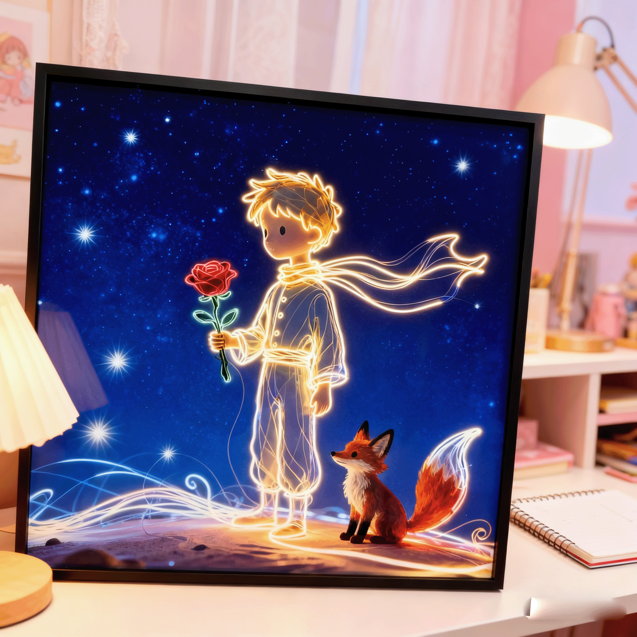 小王子创意小众咖啡馆挂画卡通动漫墙壁画玄关ins风卧室装饰画