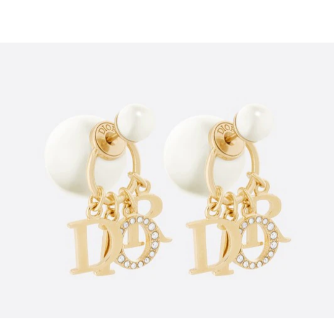 全新未使用 DIOR/迪奥 小花攀攀DIOR TRIBALES 耳环 金色合金