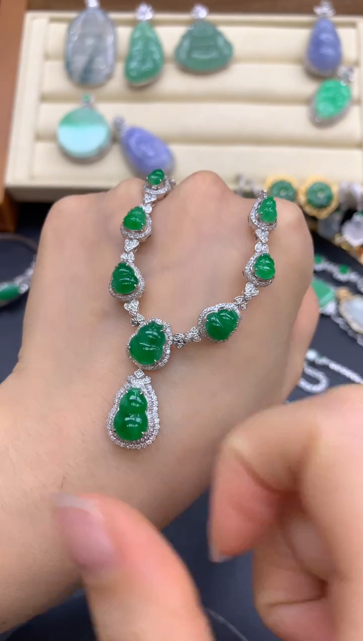 【闪购商品】翡翠颈饰18K金镶嵌617-中国好珍宝