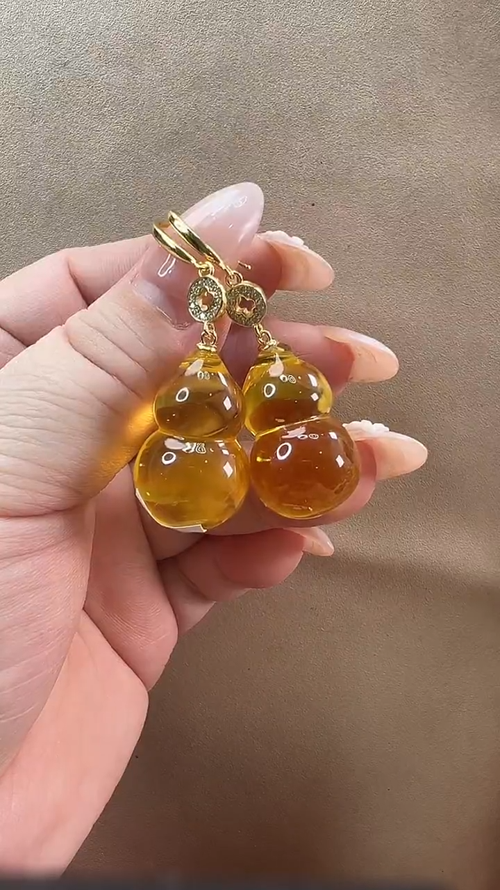 未镶嵌琥珀耳饰耳环