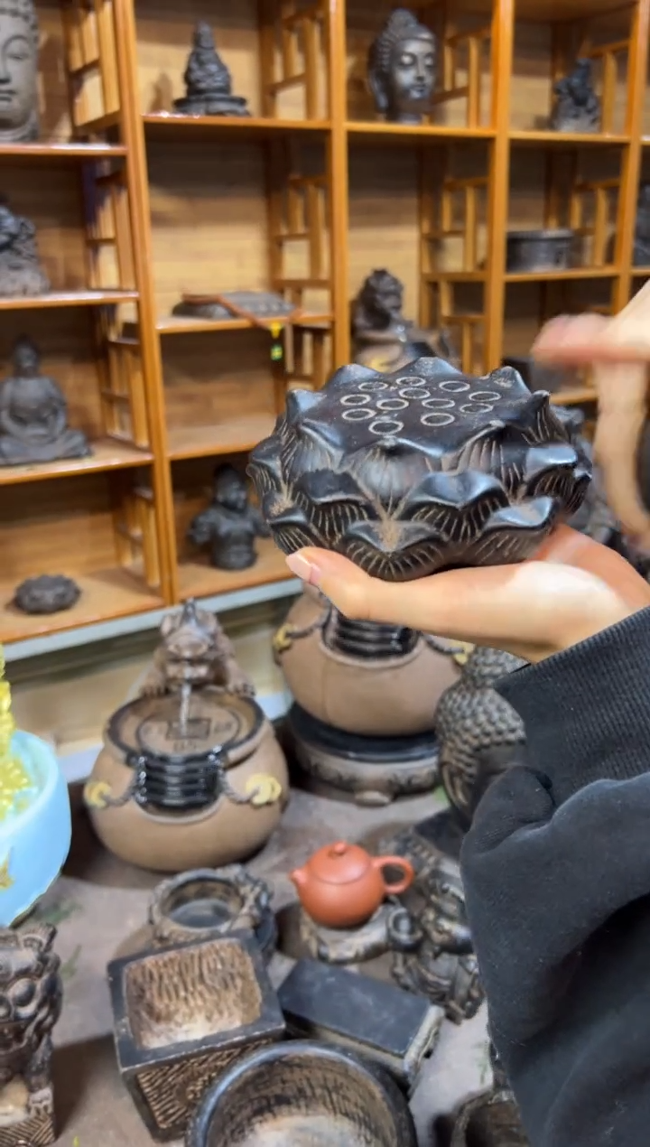 陶土【火山泥】莲蓬实心底座