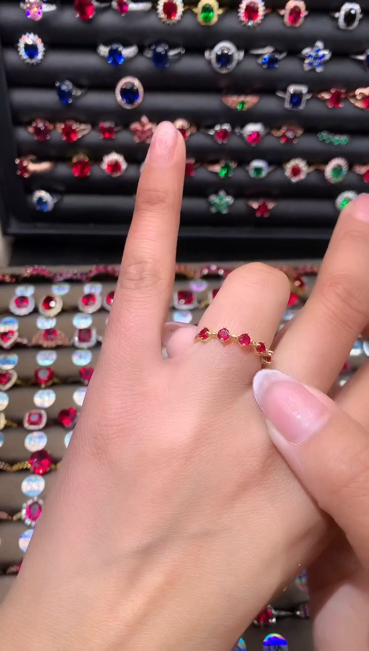 【闪购商品】红宝石戒指银S925镶嵌1