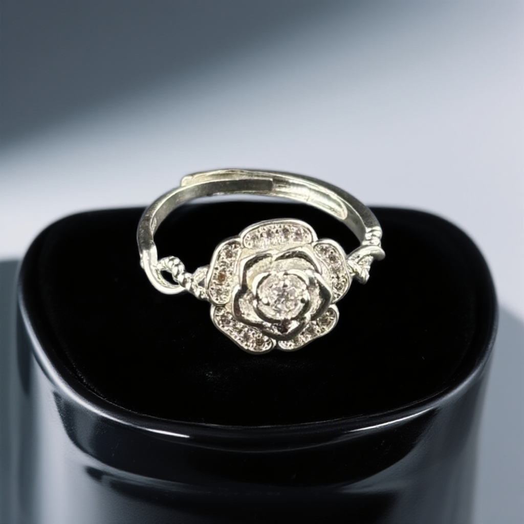 【抓紧处理】定制重工款气质风年味生肖挂饰 B806 山茶花戒指