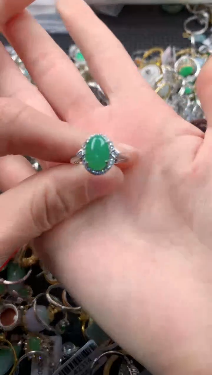 银S925镶嵌戒指翡翠4444       2.3