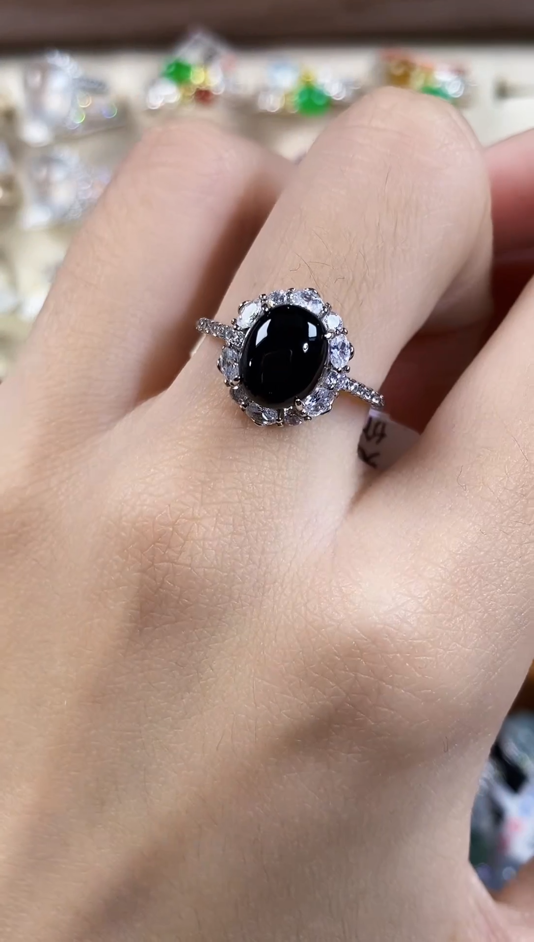 银S925镶嵌戒指翡翠天然A货翡翠132