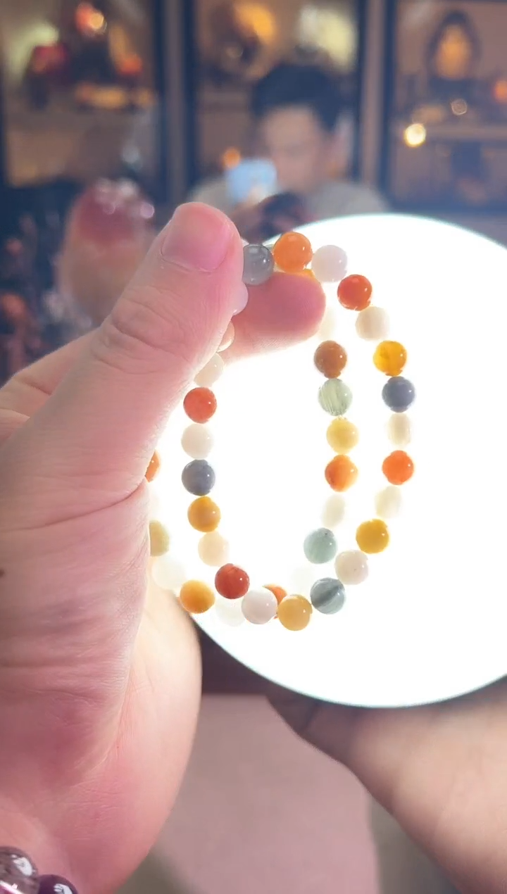 未镶嵌手链水晶8mm+玉化猫眼彩兔毛（多样性发一）