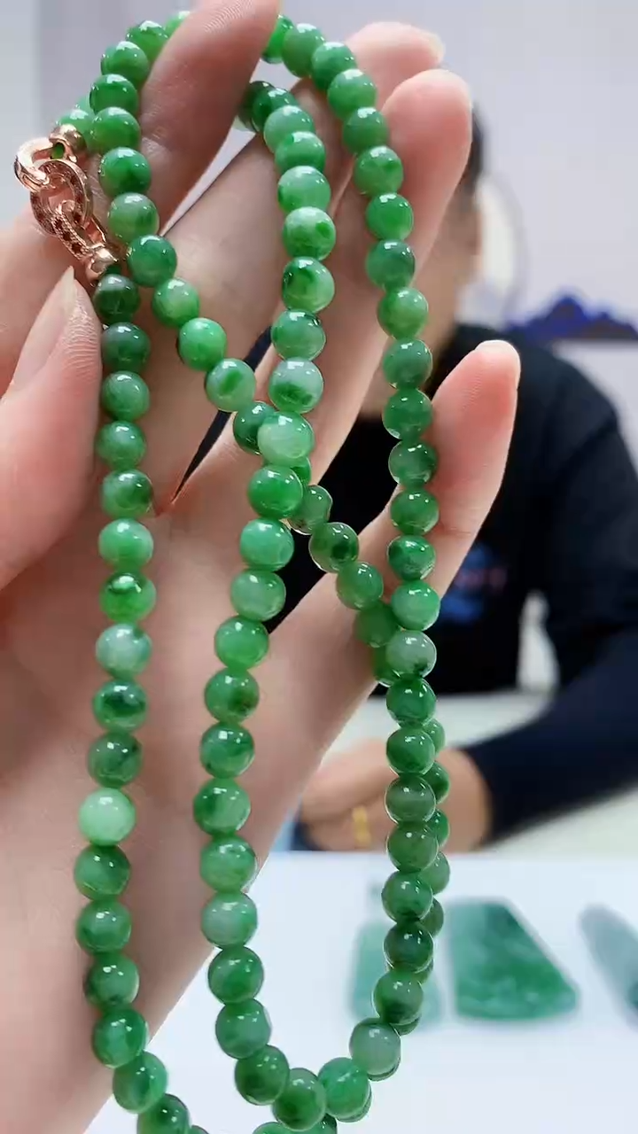 定制翡翠未镶嵌4898zm-毛货珠链169