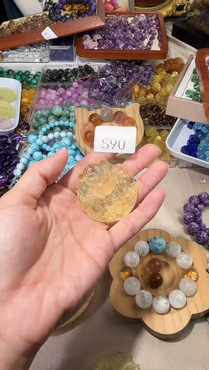 水晶手串未镶嵌麦**家S90黄水晶凤九吊坠拍2