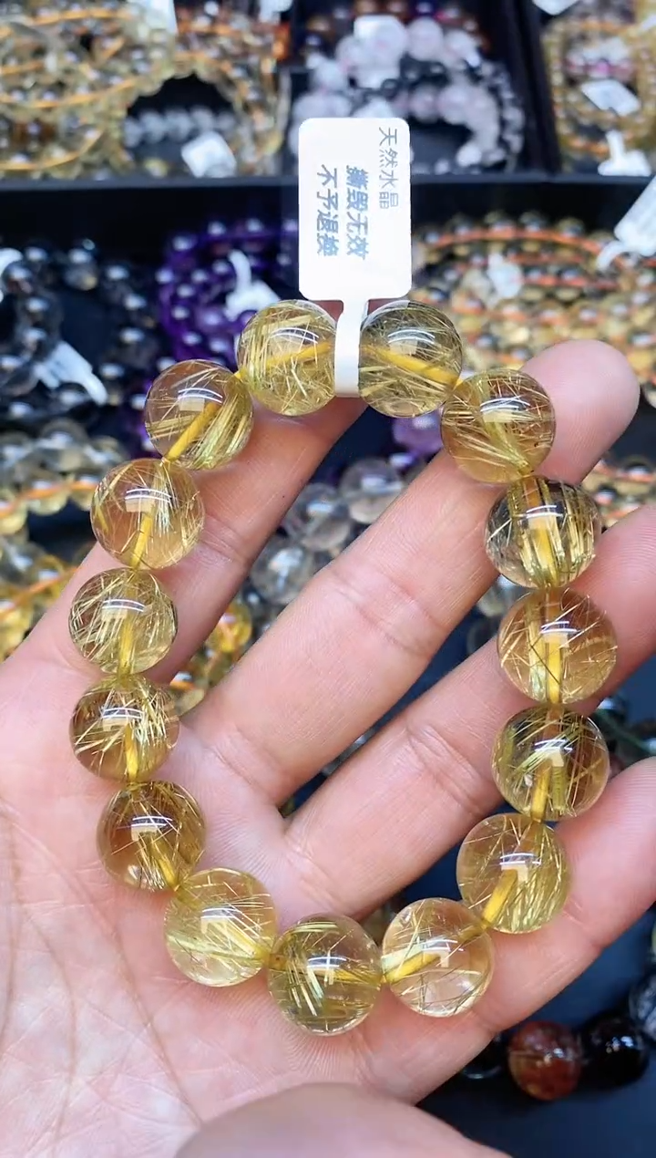 【闪购商品】水晶手串未镶嵌A66 金发 14mm+