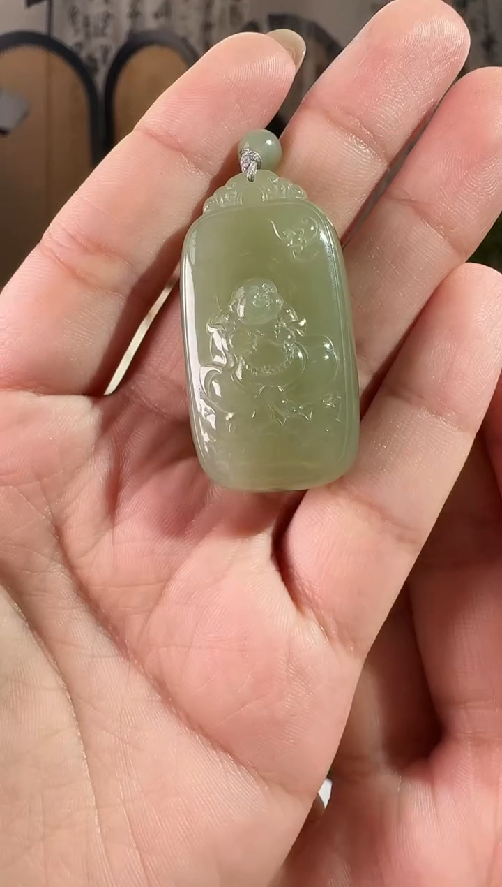 颈饰未镶嵌和田玉421逍遥佛牌