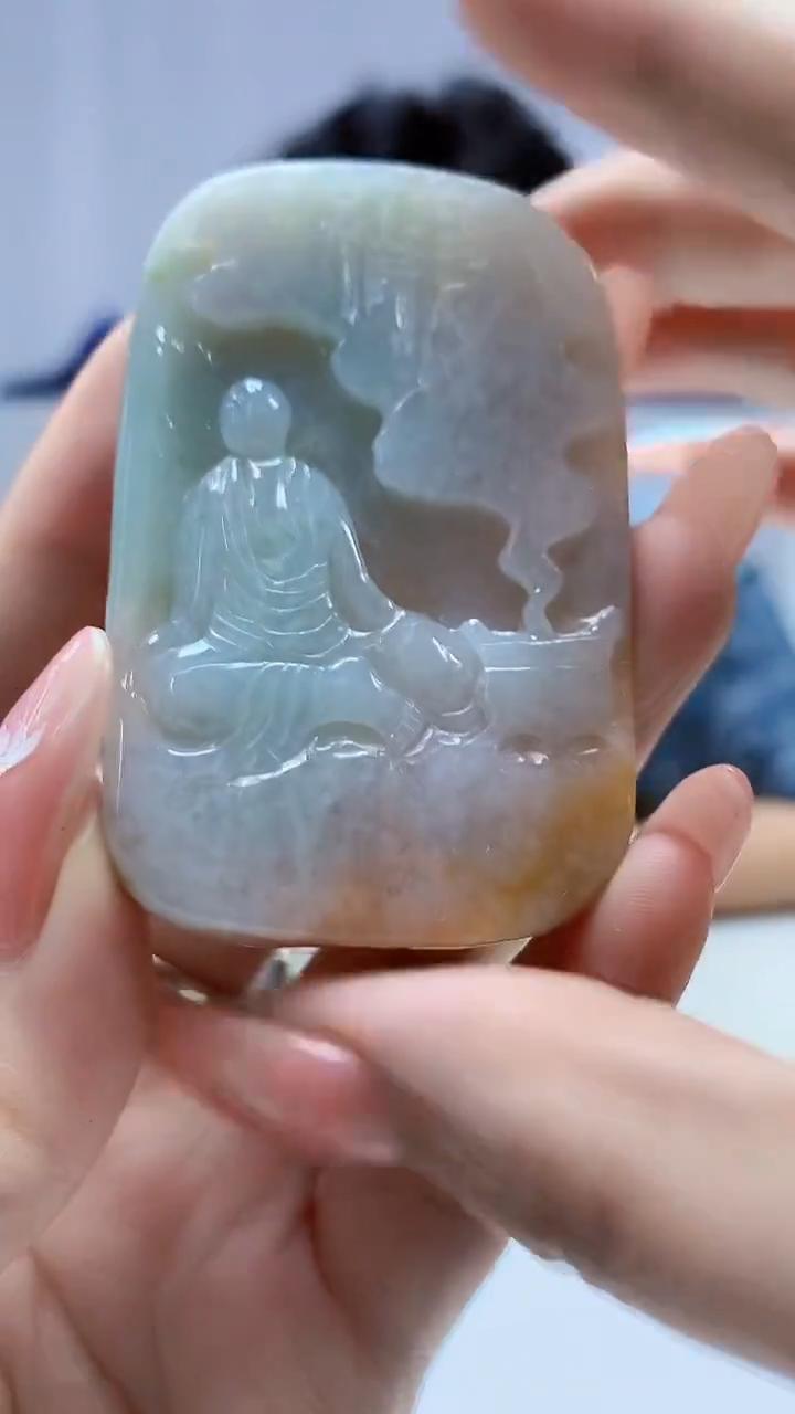 【闪购商品】定制翡翠未镶嵌4688DD-毛货挂件佛43