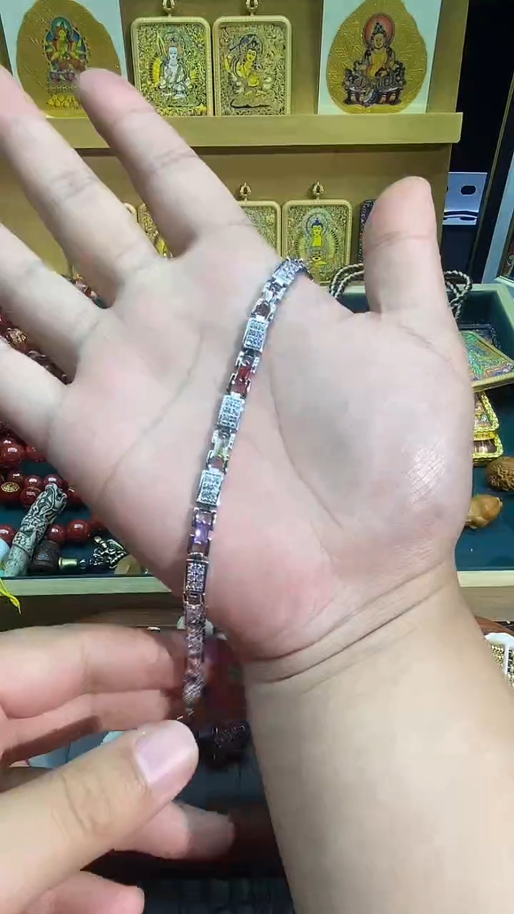 铜合金无彩蓝色手链