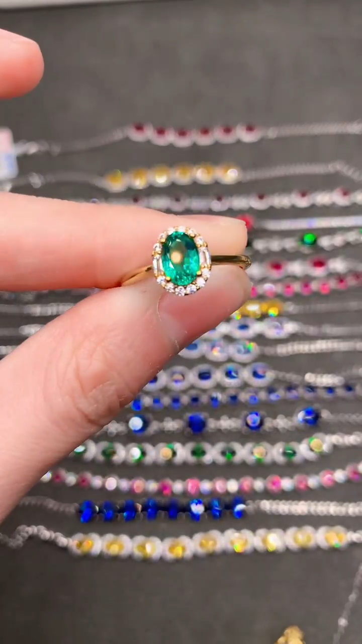 【闪购商品】祖母绿戒指银S925镶嵌.....