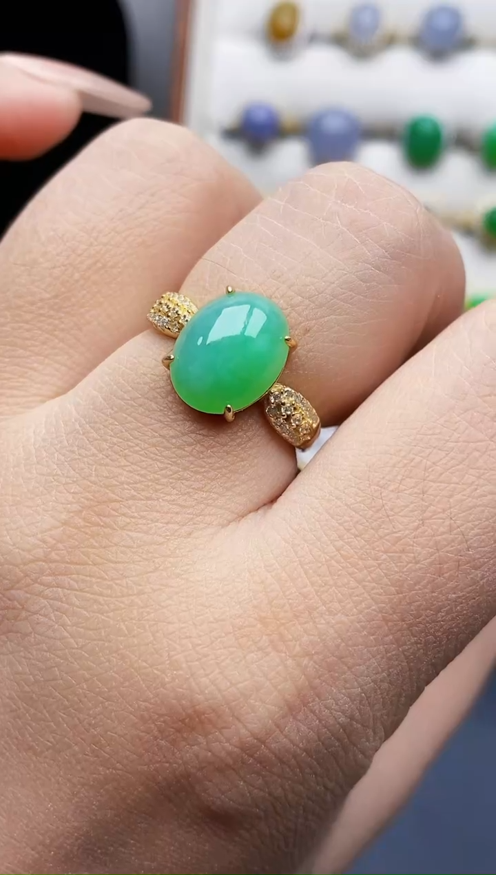 银S925镶嵌戒指翡翠2473