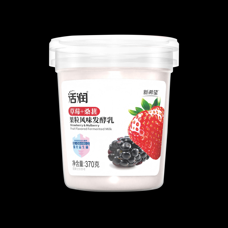 新希望活润草莓桑葚果粒风味酸牛奶370g
