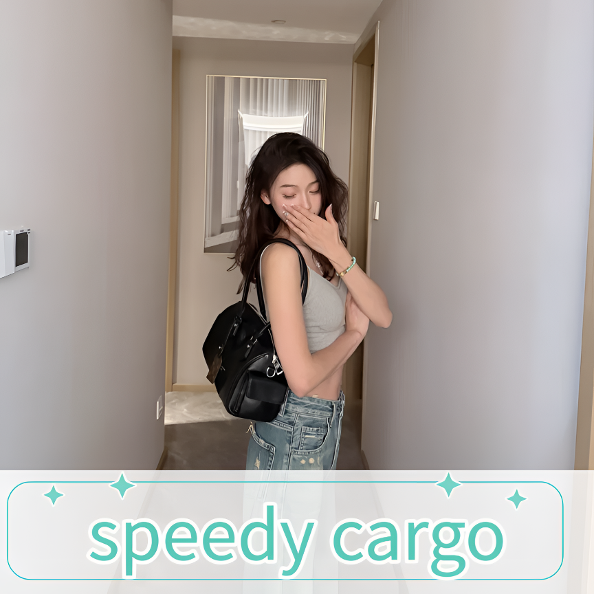 时代集团新款Speedy cargo头层牛皮波士顿手提包斜挎包