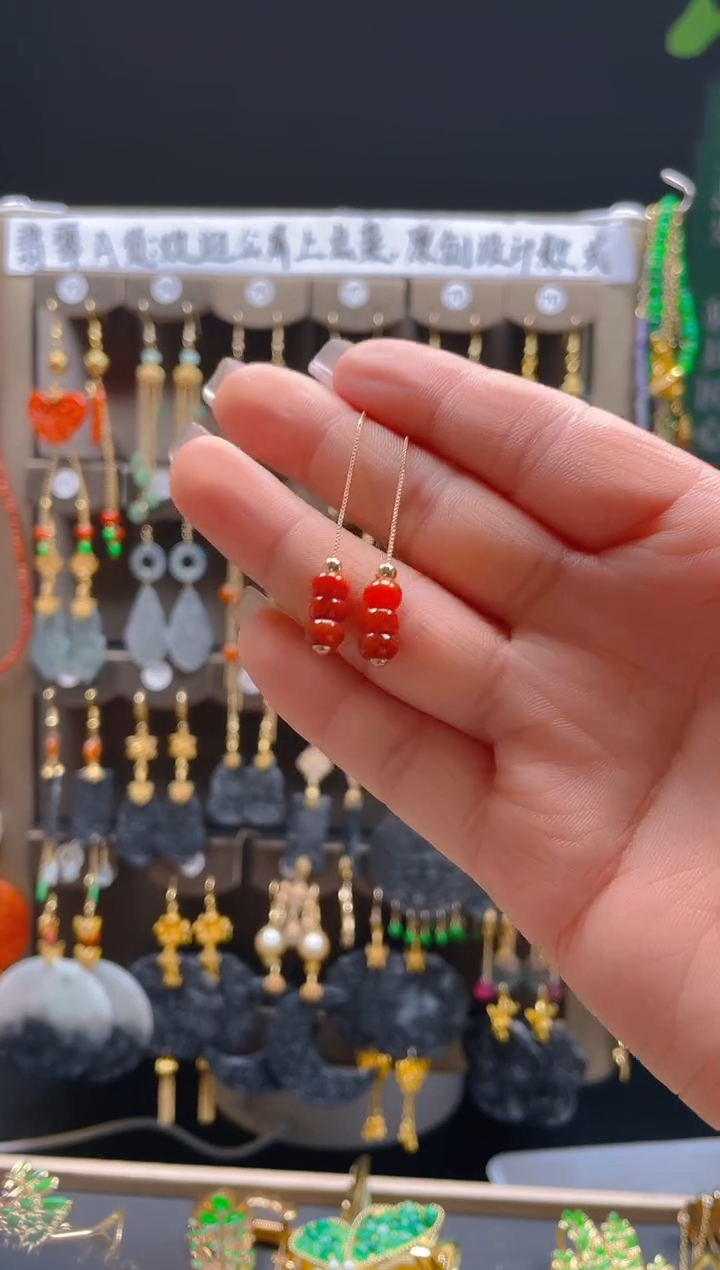 【闪购商品】翡翠耳饰合金068翡翠饰品