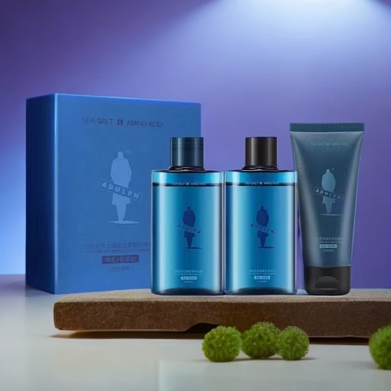 阿道夫男士海盐氨基酸控油套组（洗发55ml+沐浴55ml+洁面50ml）