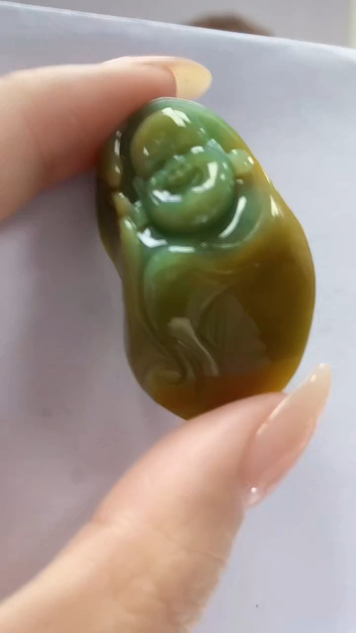 【闪购商品】定制翡翠未镶嵌4868DD-毛货挂件54