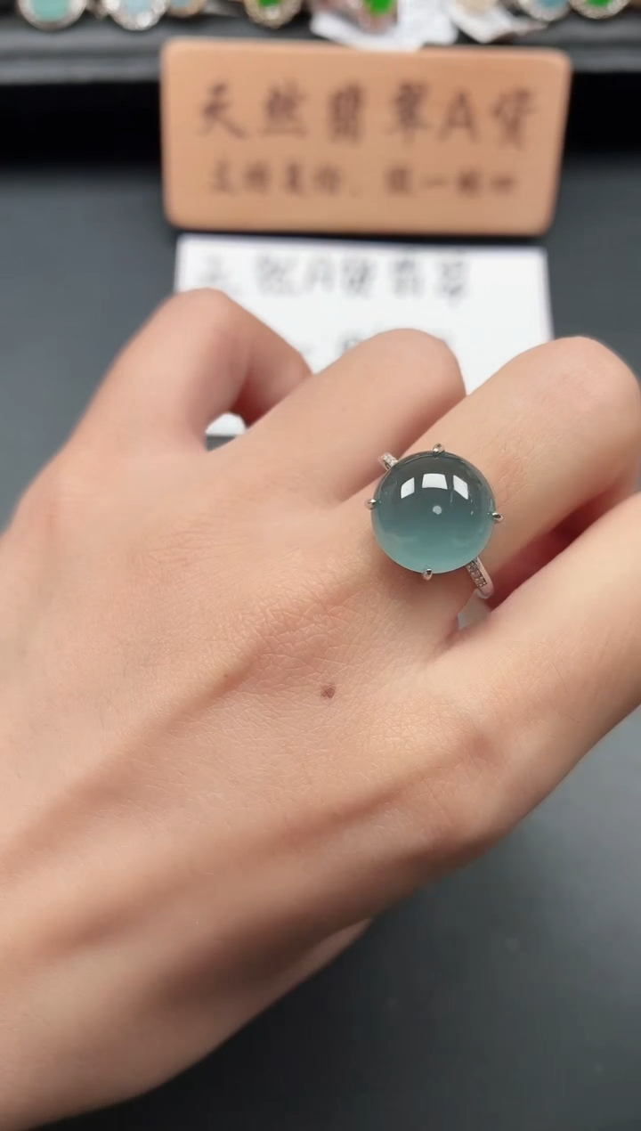 银S925镶嵌戒指翡翠111