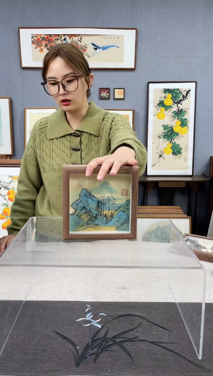 【闪购商品】国画纯手写带框作品-15*15 山水