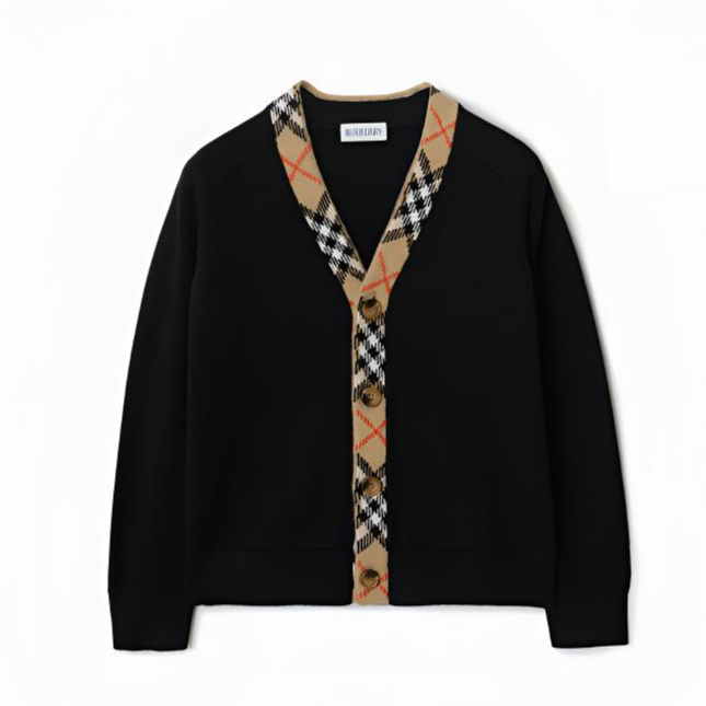 未使用 BURBERRY/博柏利 【大童款】格纹领羊毛开衫