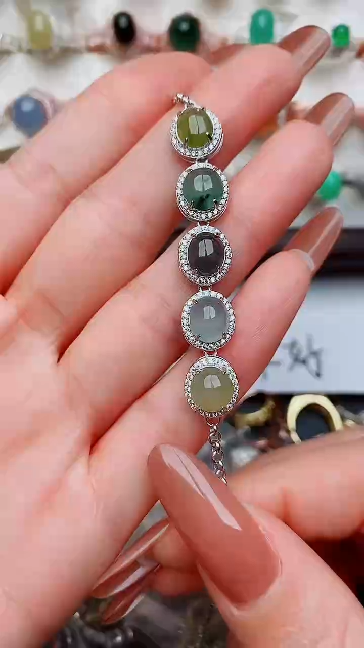 银S925镶嵌戒指翡翠..