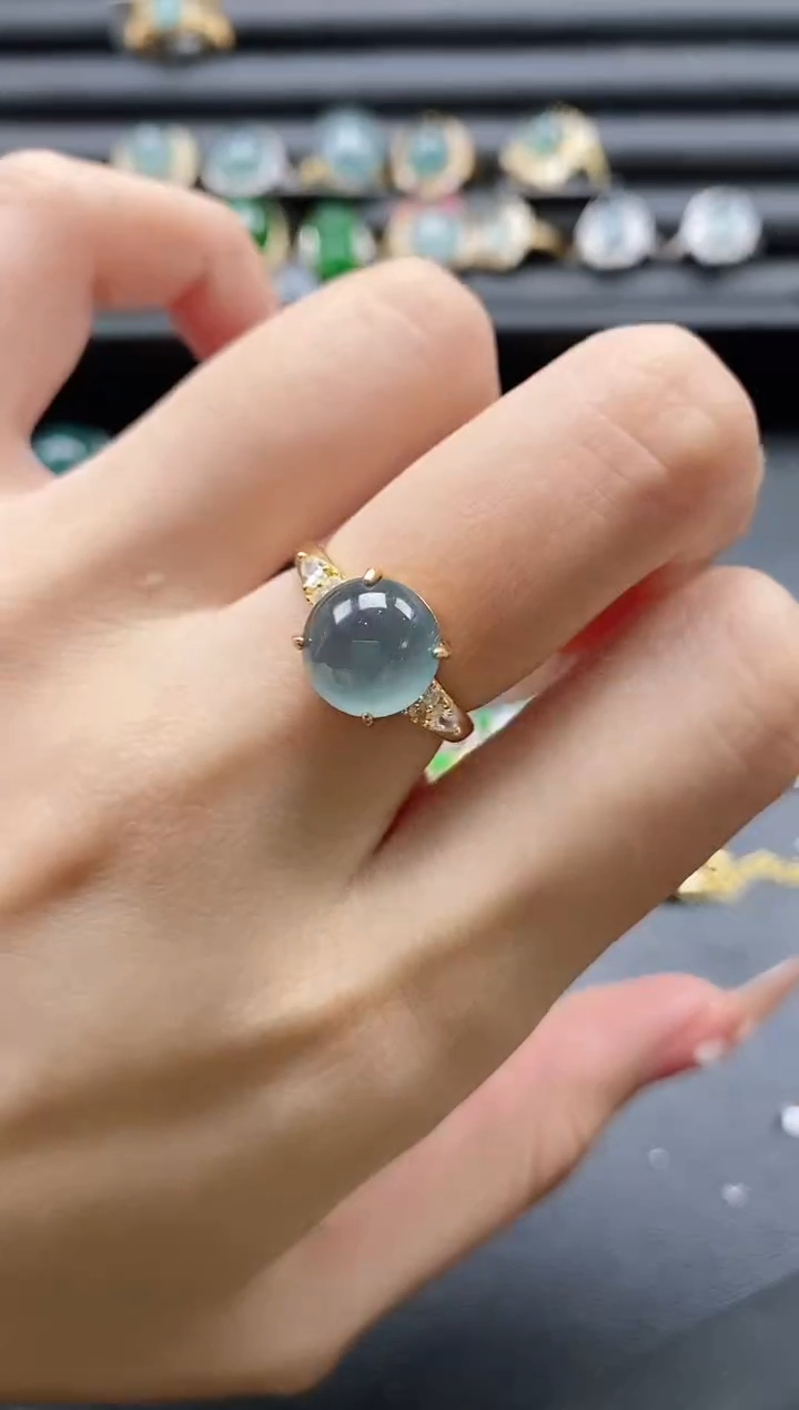 【闪购商品】翡翠戒指银S925镶嵌51511