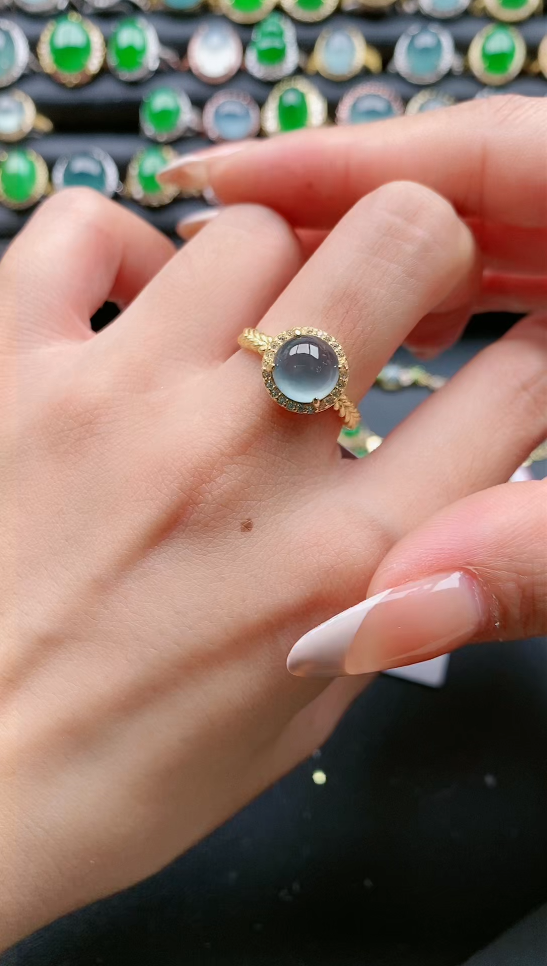 【闪购商品】翡翠戒指银S925镶嵌111111