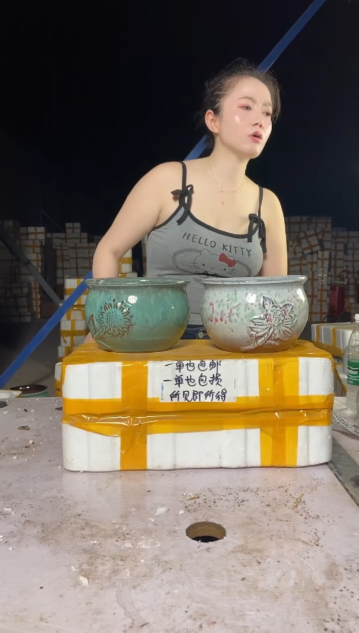 宜兴紫砂粗陶花盆20/15