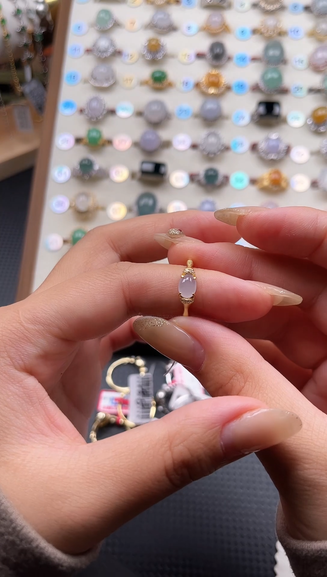 【闪购商品】翡翠戒指银S925镶嵌天然A货翡翠戒指