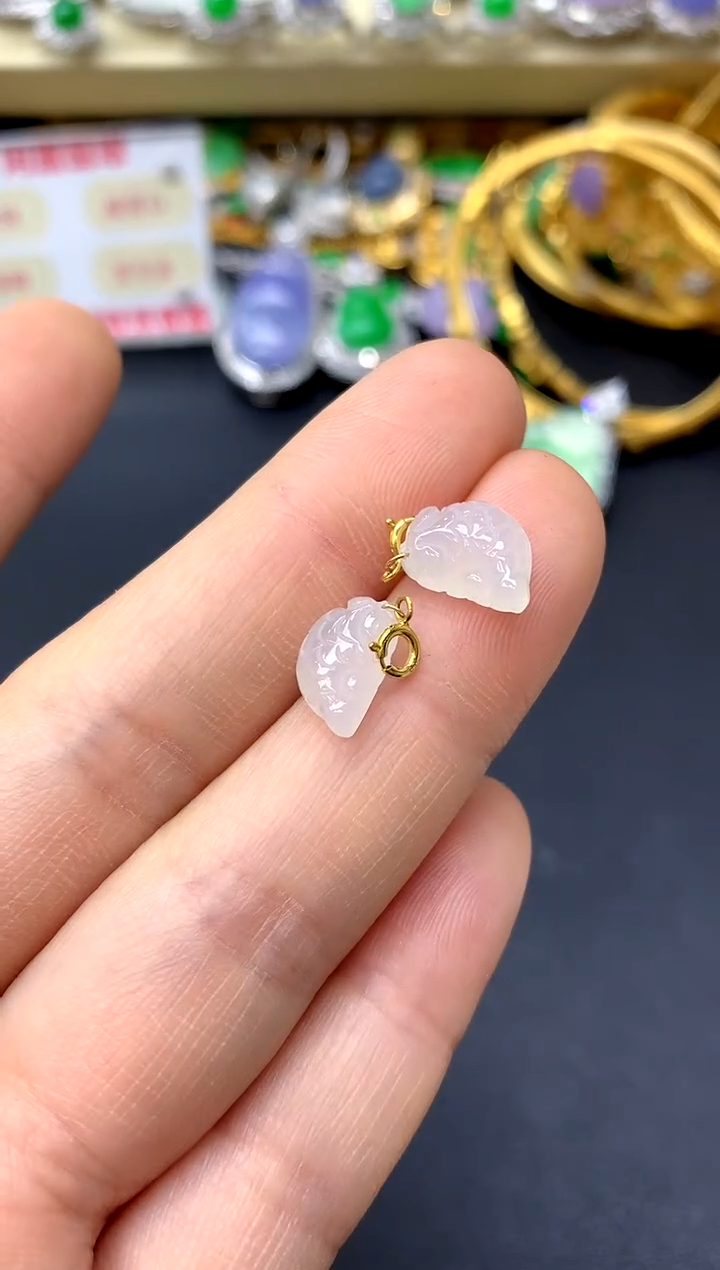 颈饰18K金镶嵌翡翠151-中国好珍宝   一对