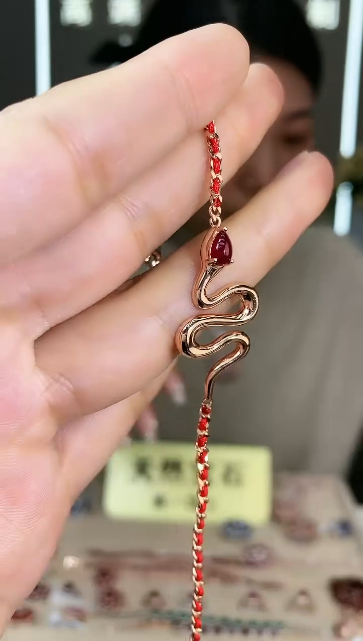 【闪购商品】红宝石手链银S925镶嵌手链