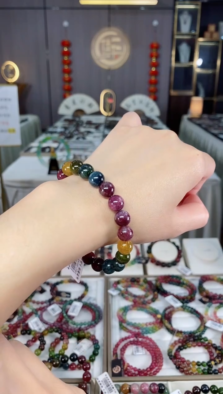 未镶嵌老矿碧玺单圈手串9mm+碧玺hon多样性发货一条