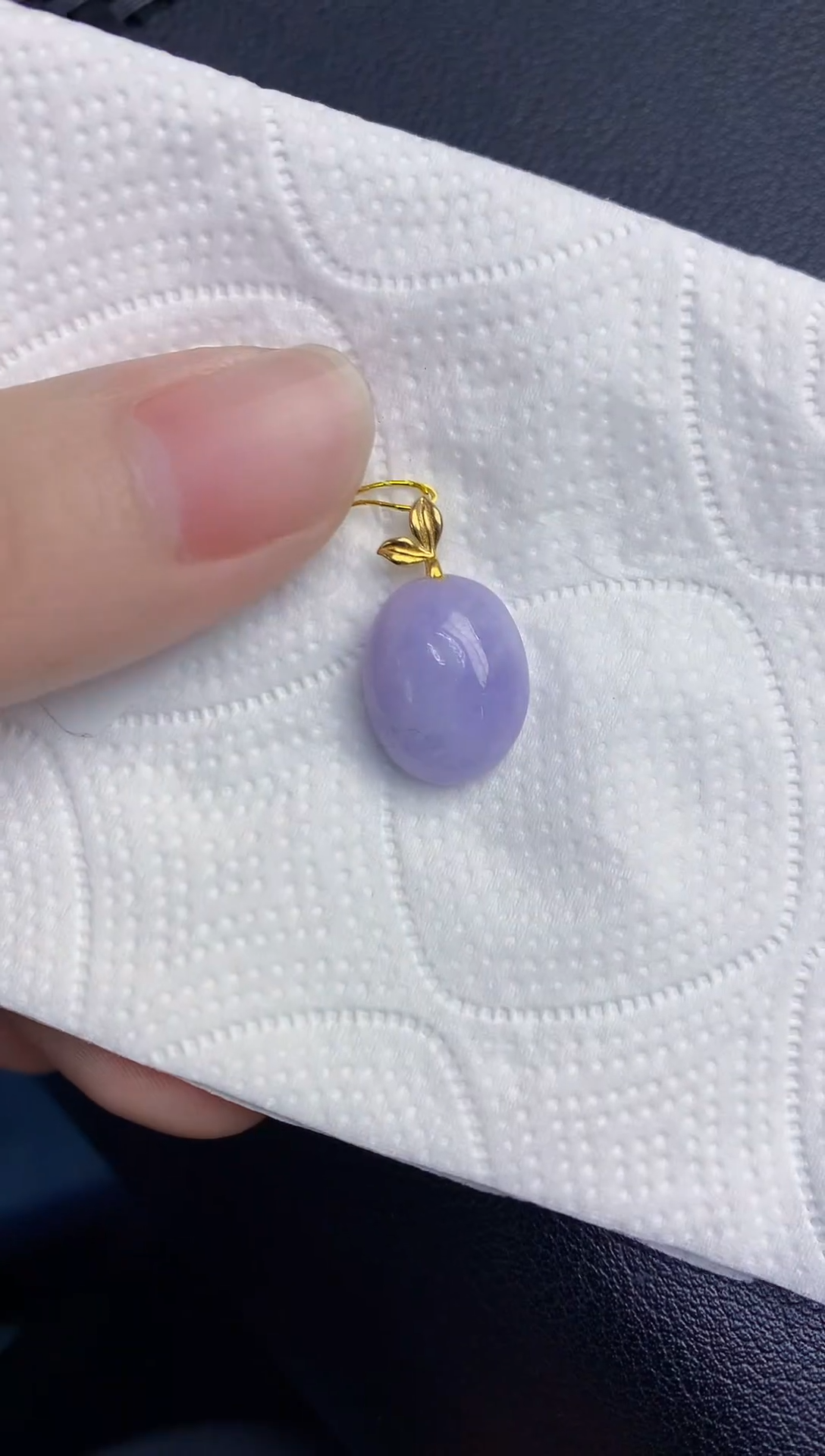 颈饰18K金镶嵌翡翠天然翡翠缅甸A货