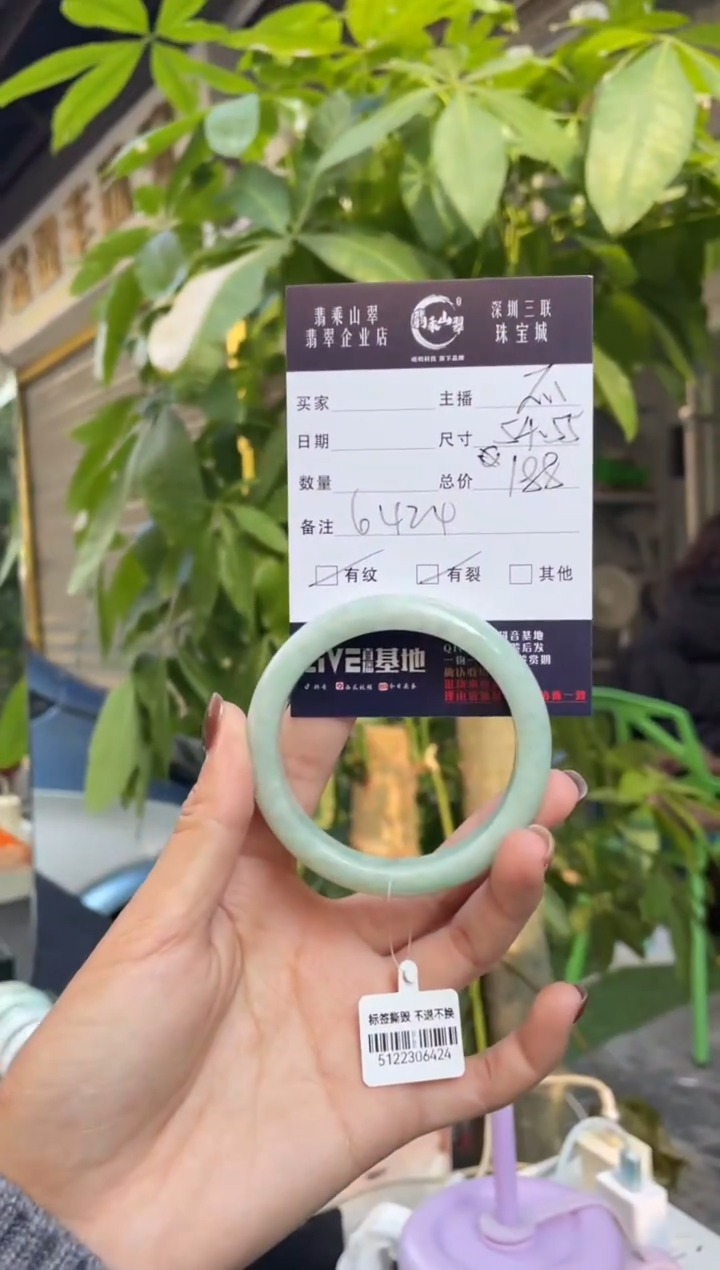 未镶嵌手镯翡翠G 54正圈 6424