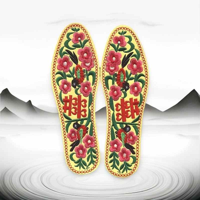 精美绣花鞋垫，刺绣工艺品