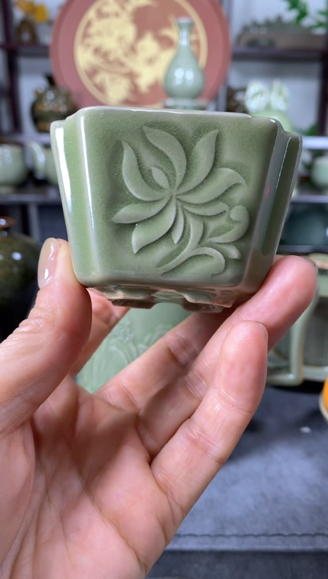 偶*微瑕 小方杯【莲花两个】